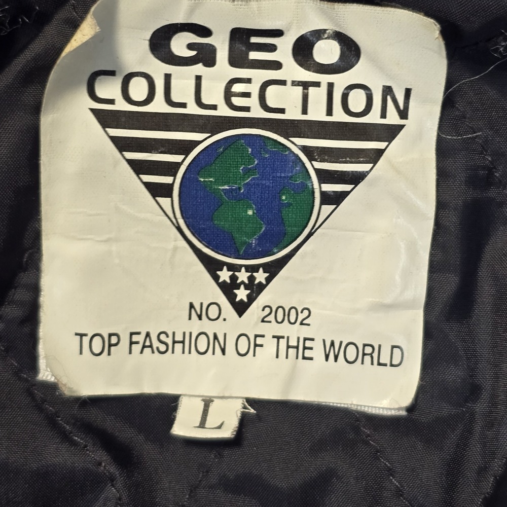 Geo Collection Mens Charcoal Wool Blend Coat L Heavy Winter Professional Classy - Picture 15 of 16